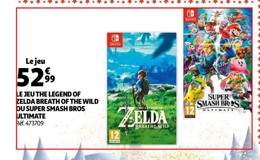 le jeu the legend of zelda breath of the wild ou super smash bros ultimate
