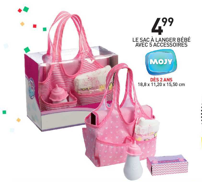 le sac à langer bébé avec 5 accessoires mojy