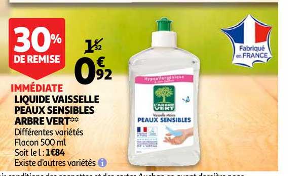 Liquide Vaisselle Peaux Sensibles Arbre Vert 30% De Remise Immédiate