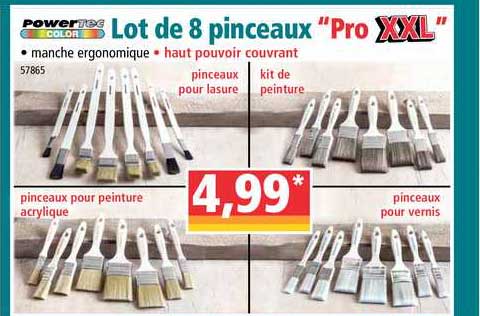 Lot De 8 Pinceaux Pro Xxl Powertec Color