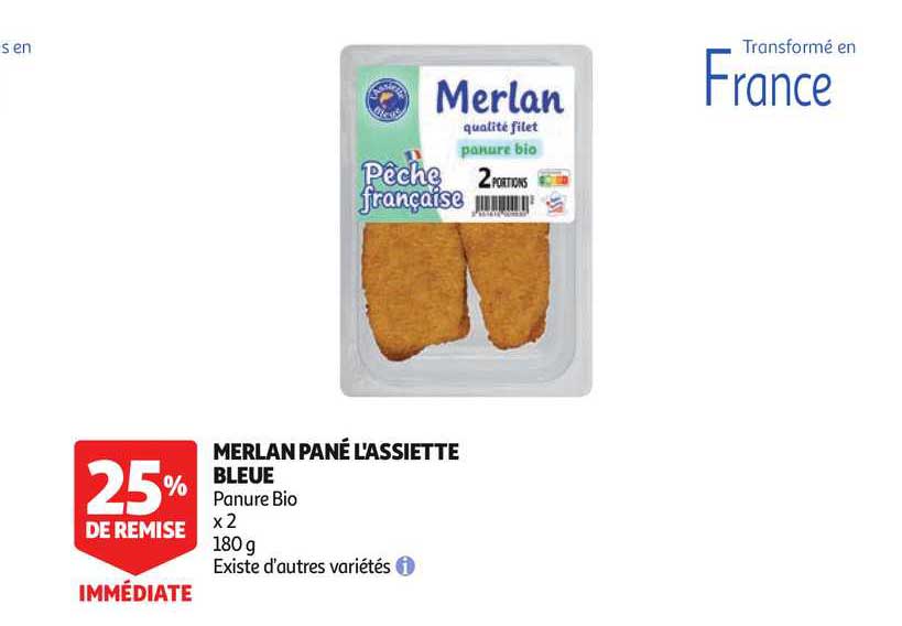merlan pané l'assiette bleue 25% de remise immédiate