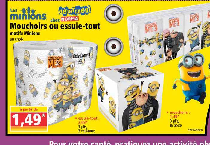 mouchoirs ou essuie tout les minions