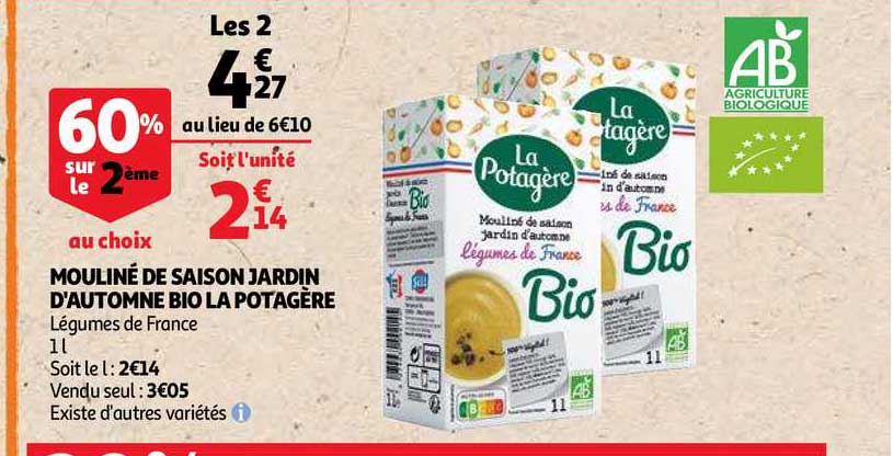 Mouliné De Saison Jardin D'automne Bio La Potagère 60% Sur Le 2ème