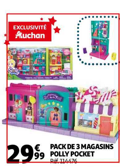 pack de 3 magasins polly pocket