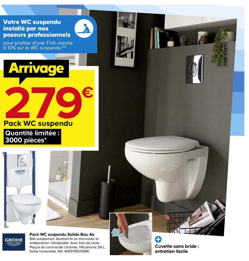 pack wc suspendu solido bau air grohe