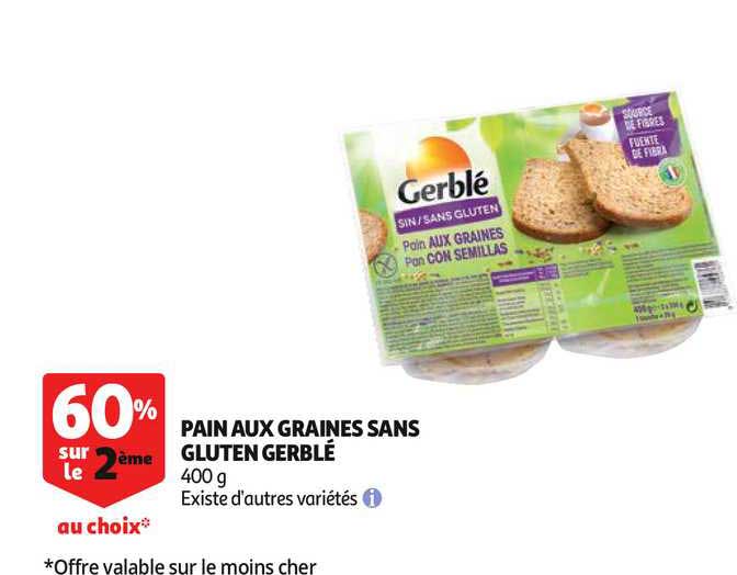 Pain Aux Graines Sans Gluten Gerblé 60% Sur Le 2ème Au Choix