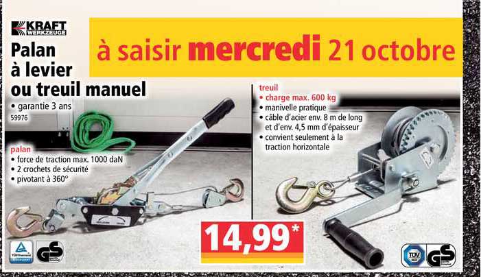 palan à levier ou treuil manuel kraft werkzeuge