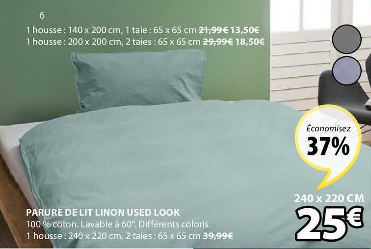 parure de lit linon used look