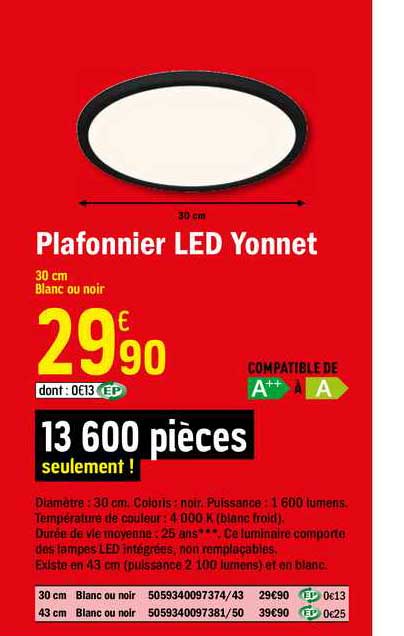 Plafonnier Led Yonnet