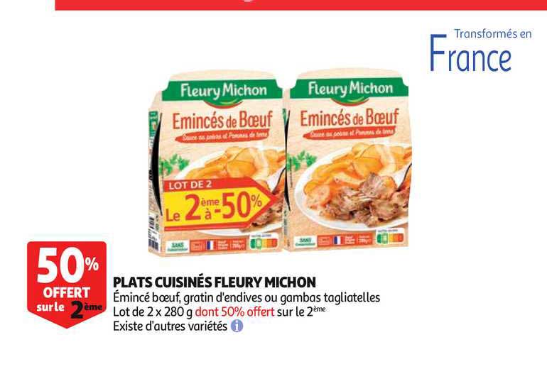 plats cuisinés fleury michon 50% offert sur le 2e