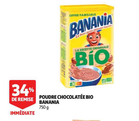 poudre chocolatée bio banania 34% de remise immédiate