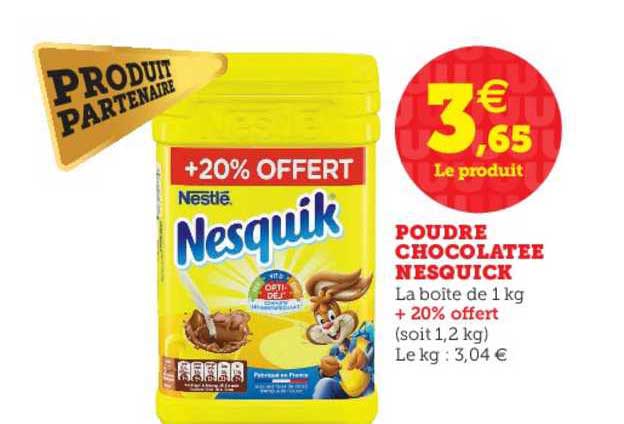 poudre chocolatée nesquick