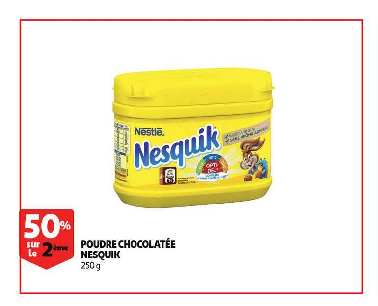 poudre chocolatée nesquik 50% sur le 2ème
