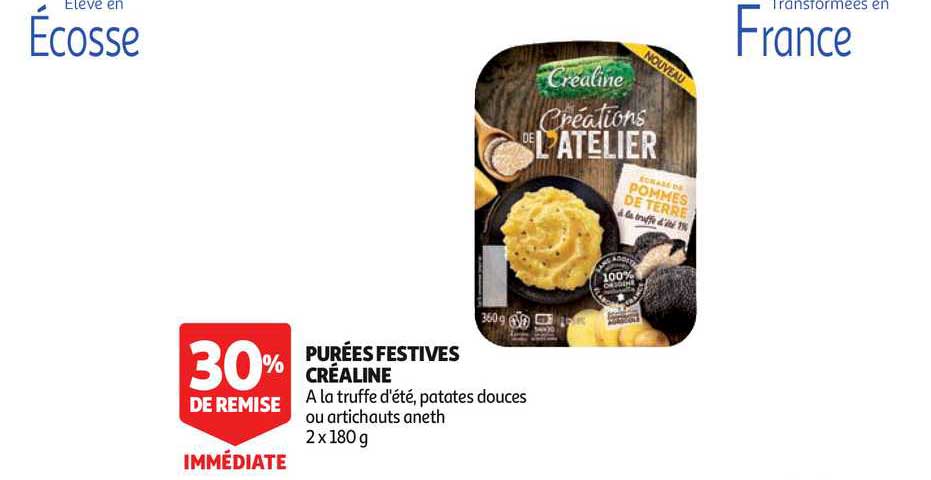 purées festives créaline 30% de remise immédiate