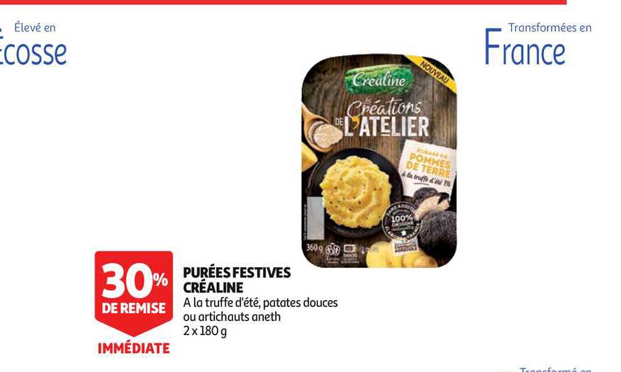 purées festives créaline 30% de remise immédiate