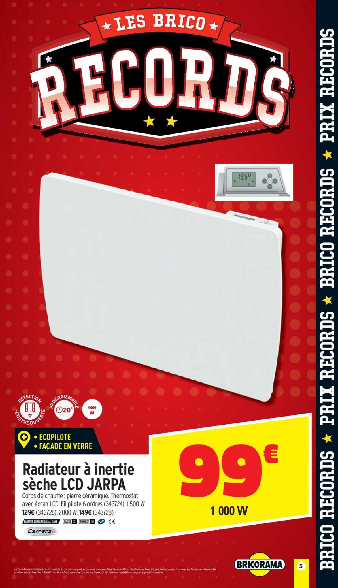 radiateur à inertie sèche lcd jarpa