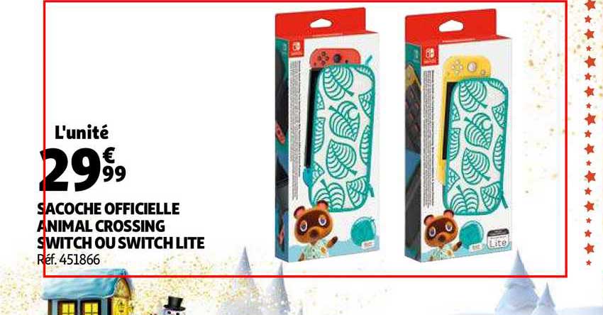 sacoche officielle animal crossing switch ou switch lite