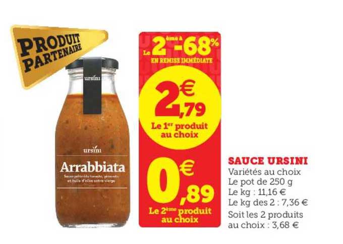 Sauce Ursini Le 2ème à -68% En Remise Immédiate