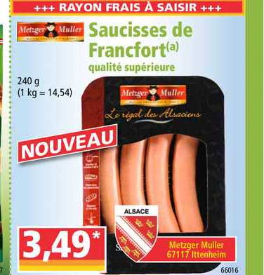 saucisses de francfort metzger muller