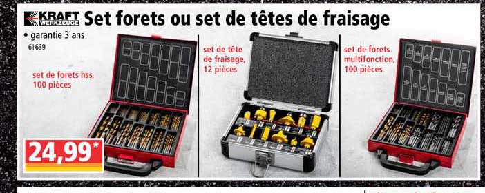 set forêts ou set de têtes de fraisage kraft werkzeuge