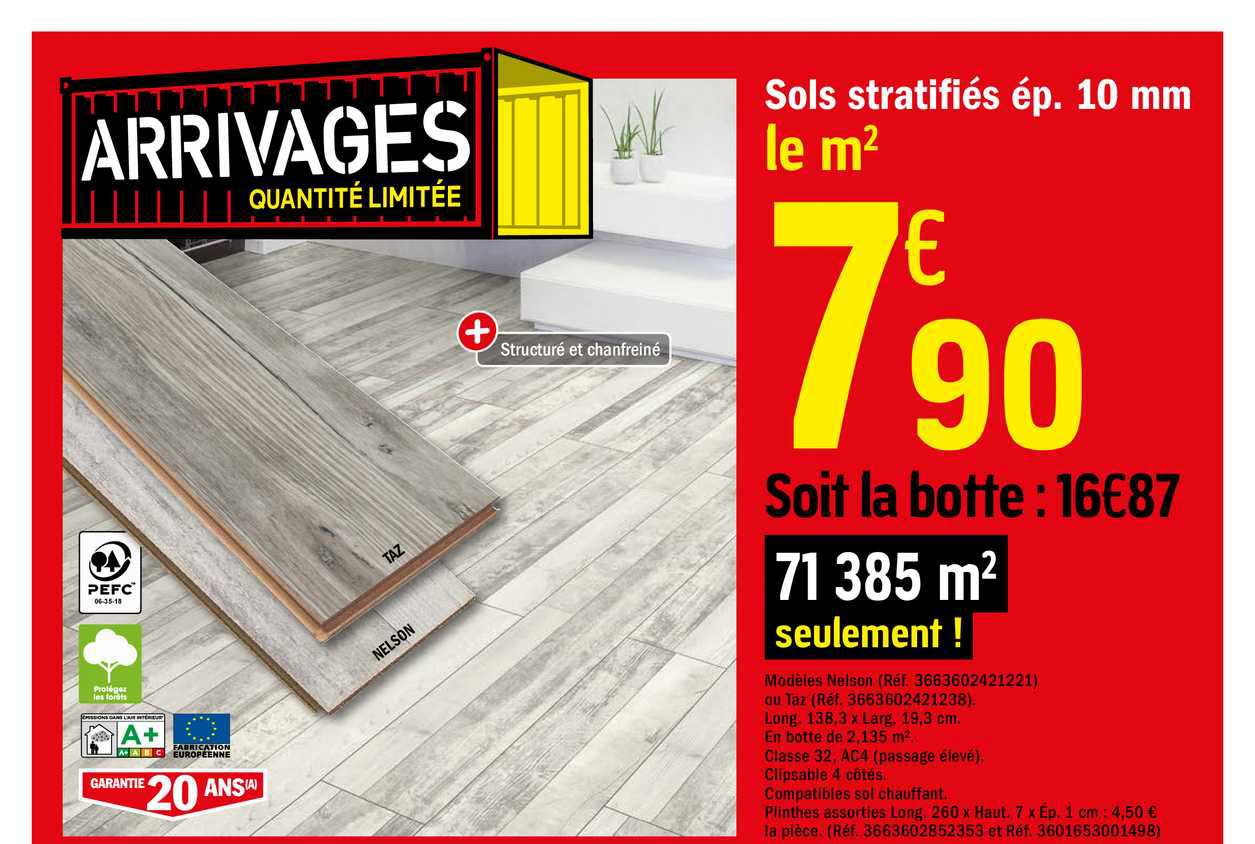 sols stratifiés ép. 10 mm