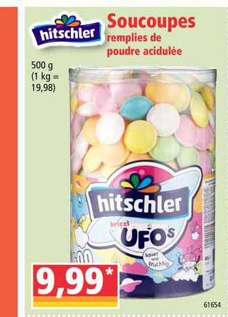 soucoupes remplies de poudre acidulée hitschler