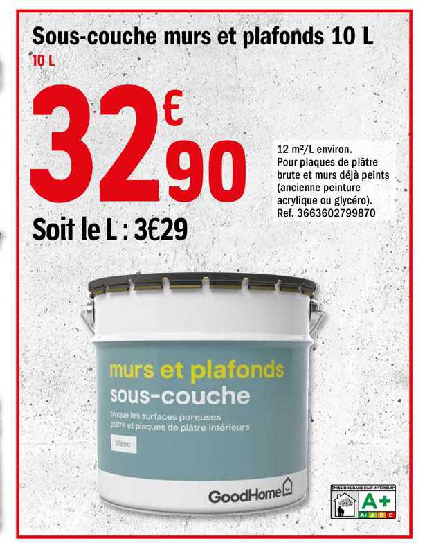 sous couches murs et plafonds 10 l