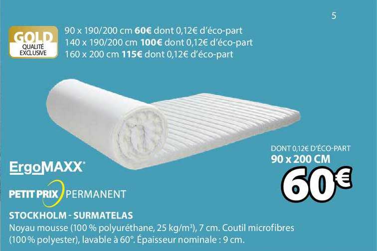 stockholm surmatelas ergomaxx