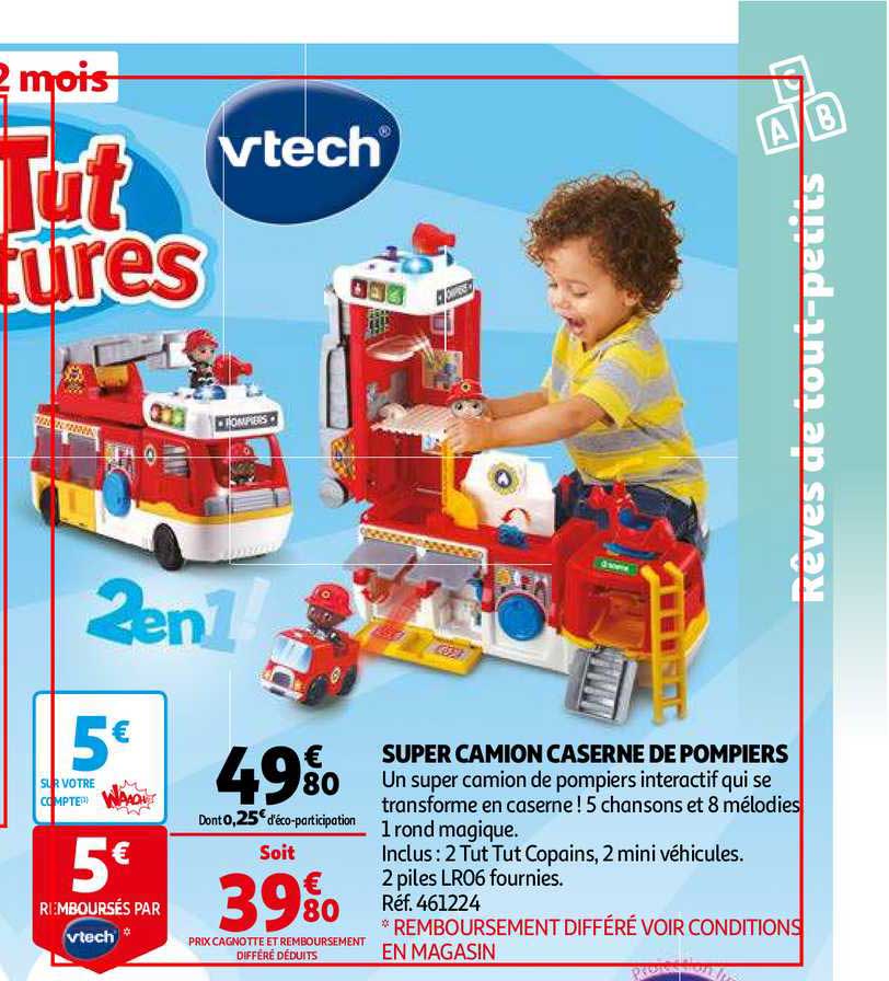 super camion caserne de pompiers vtech
