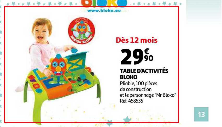 table d'activités bloko