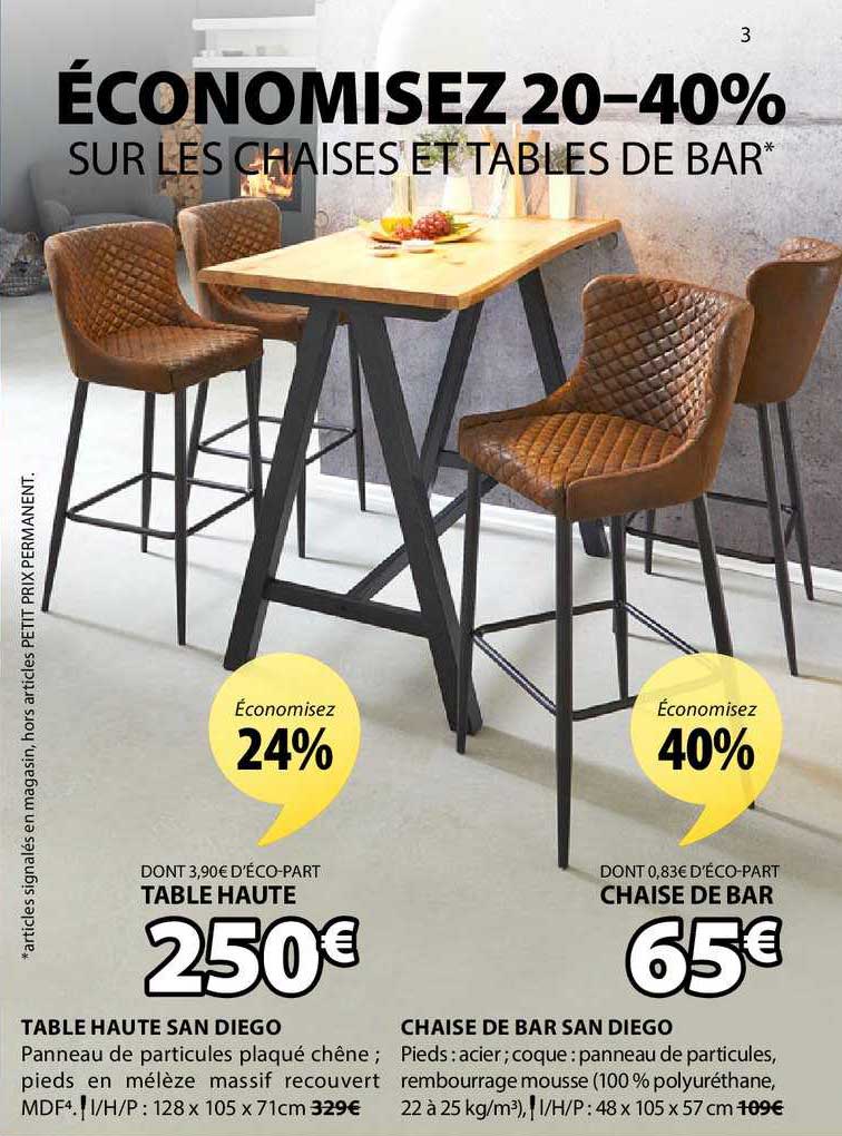 table haute san diego chaise de bar san diego