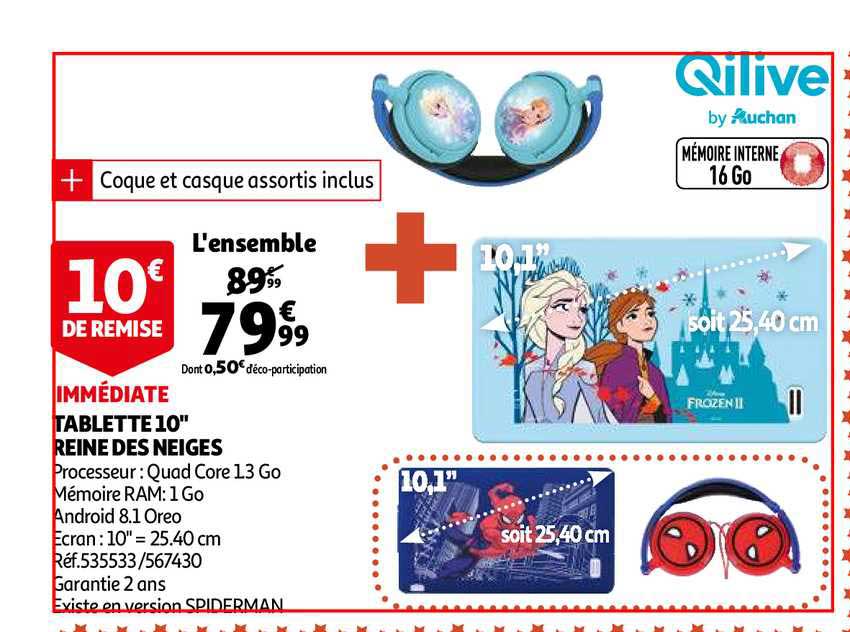 tablette 10'' reine des neiges qilive