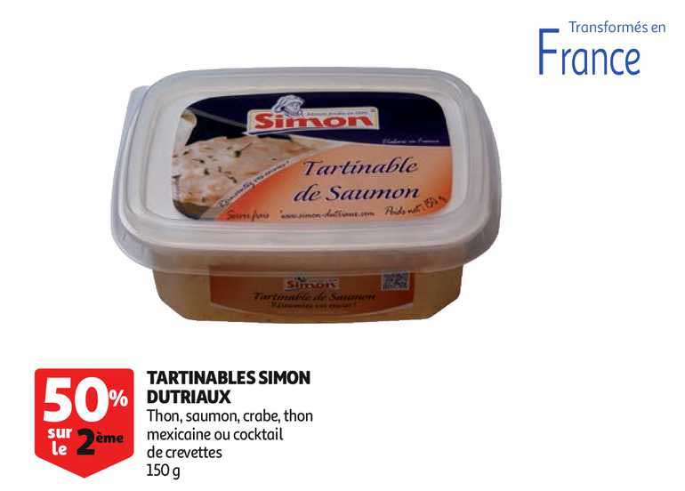 tartinables de saumon simon dutriaux 50% sur le 2ème