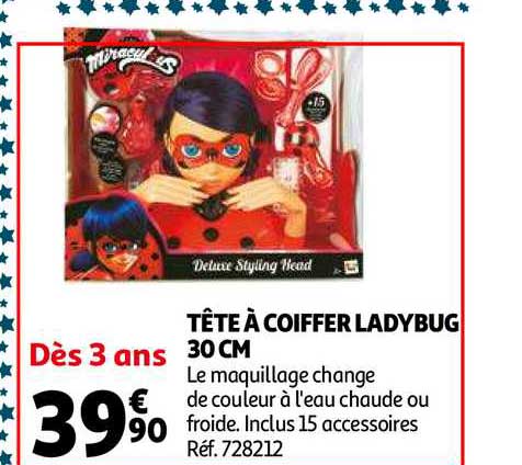 tête à coiffer ladybug 30 cm