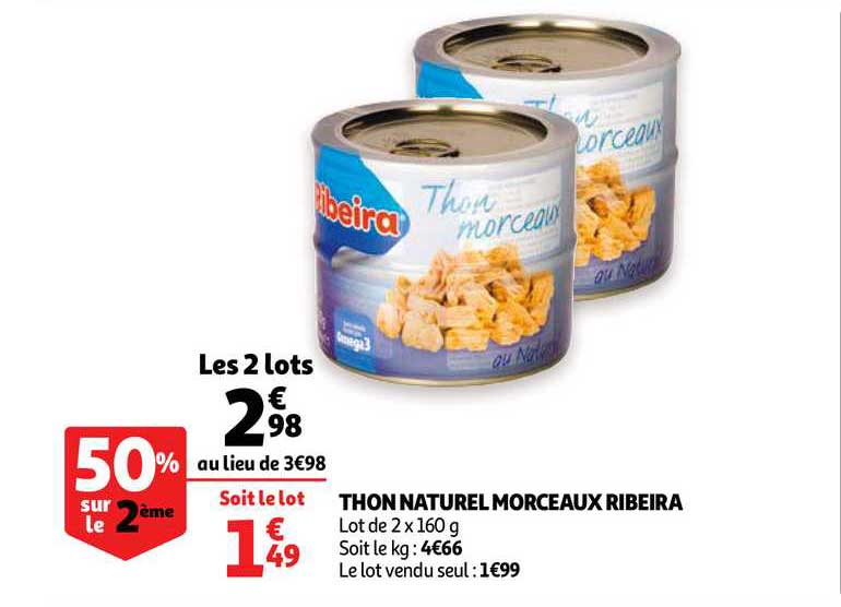 Thon Naturel Morceaux Ribeira 50% Sur Le 2ème