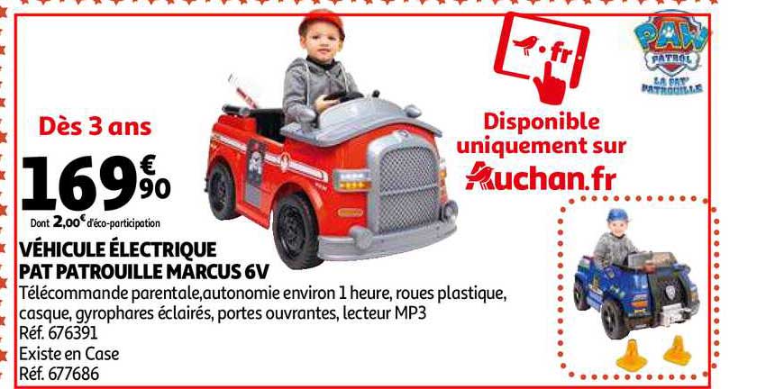 véhicule électrique pat patrouille marcus 6v