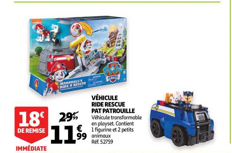 véhicule ride rescue pat patrouille