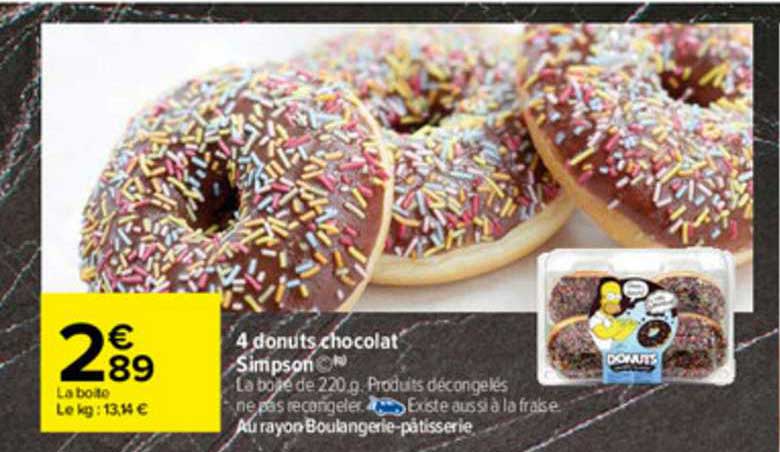 4 donuts chocolat simpson