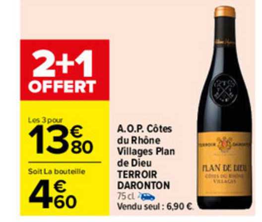 a.o.p. côtes du rhône villages plan de dieu terroir daronton
