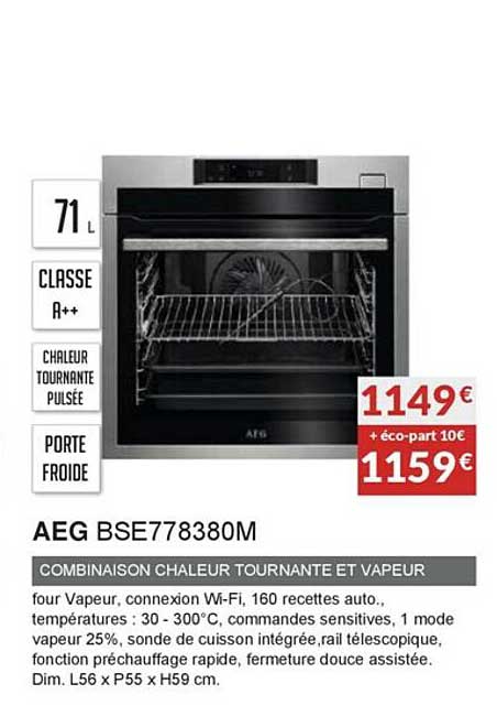 aeg bse778380m combinaison chaleur tournante et vapeur