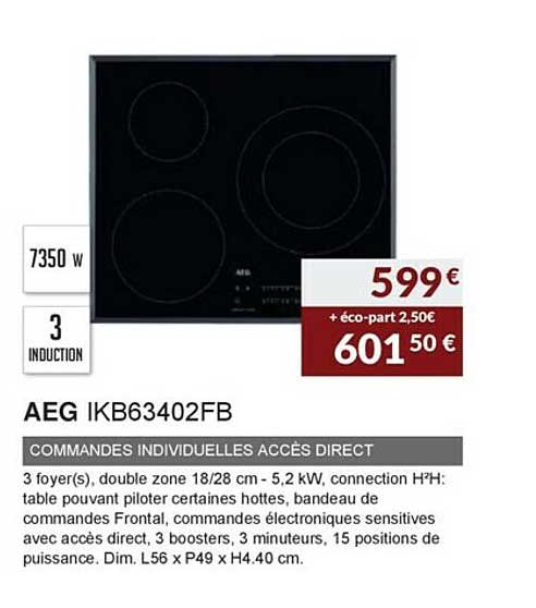 aeg ikb63402fb commandes individuelles accès direct