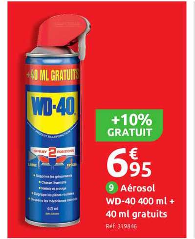 aérosol wd-40 400 ml + 40 ml gratuits