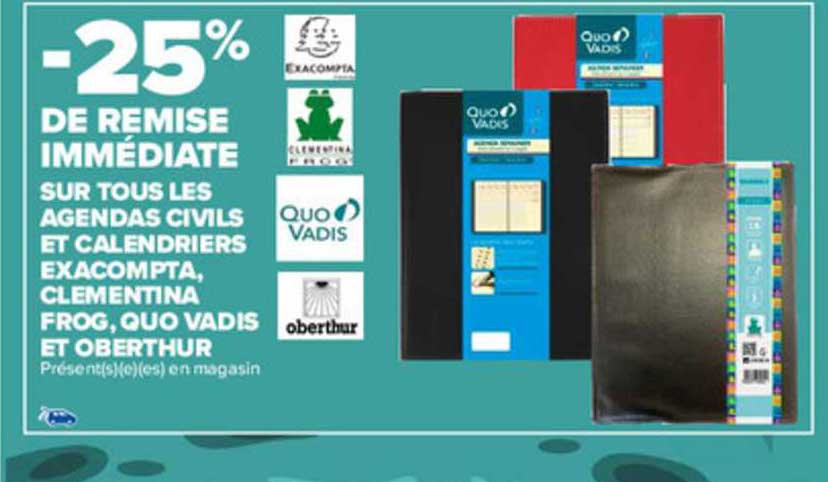 agendas civils et calendriers exacompta, clémentina frog, quo vadis et oberthur