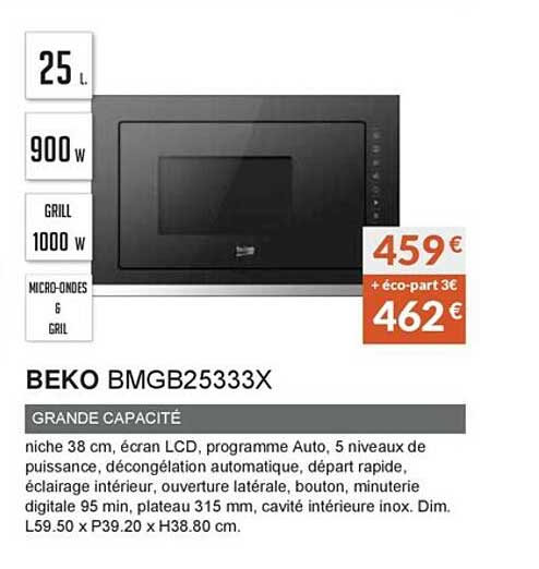 beko bmgb25333x grande capacité