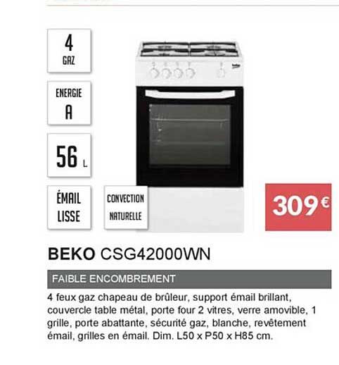 beko csg42000wn faible encombrement