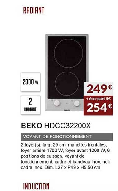 beko hdcc32200x voyant de fonctionnement