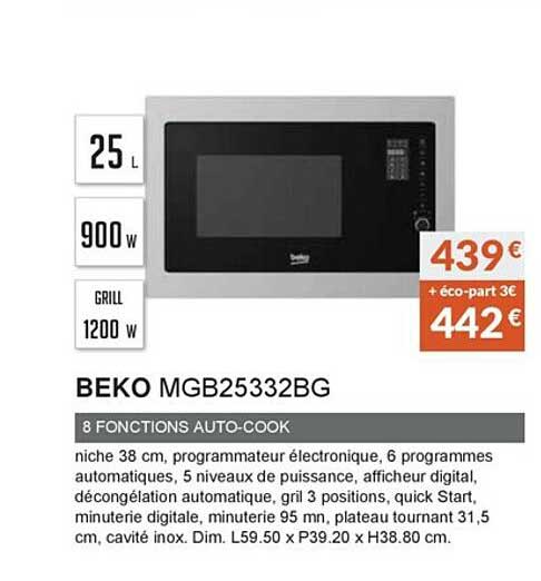 beko mgb25332bg 8 fonctions auto-cook