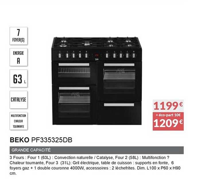beko pf335325db grande capacité