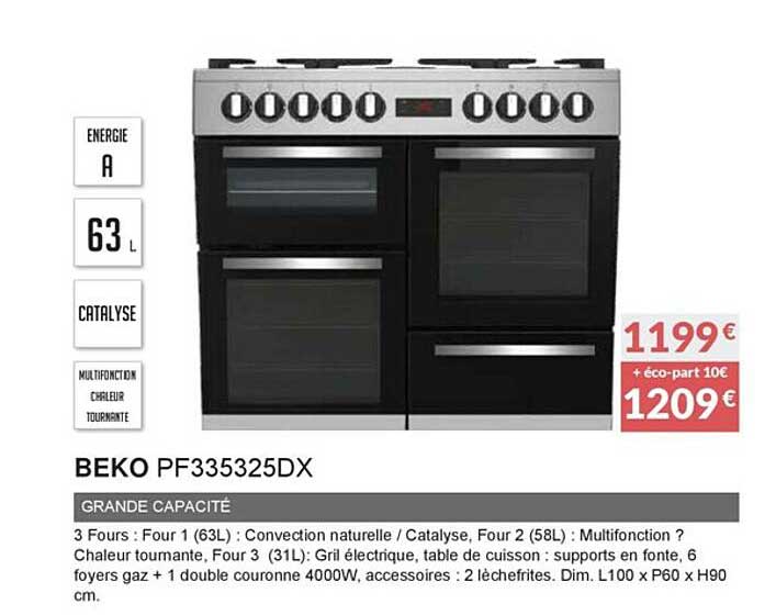beko pf335325dx grande capacité