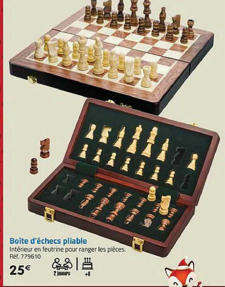 boîte d'échecs pliable